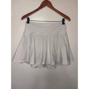 Popflex White Active Skort Polyester Spandex V-Waist Flared Tennis Skirt XL